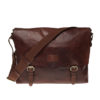 Saddler Finsbury messenger bag for men mid brown