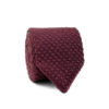 7cm knitted wool tie mahogany burgundy for men