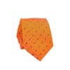 monaco orange blue polka dot 100% silk skinny tie for men