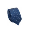 Bern navy blue polka dot 100% silk skinny tie for men