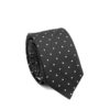 monza black polka dot 100% silk skinny tie for men