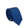 prag blue orange polka dot 100% silk skinny tie for men
